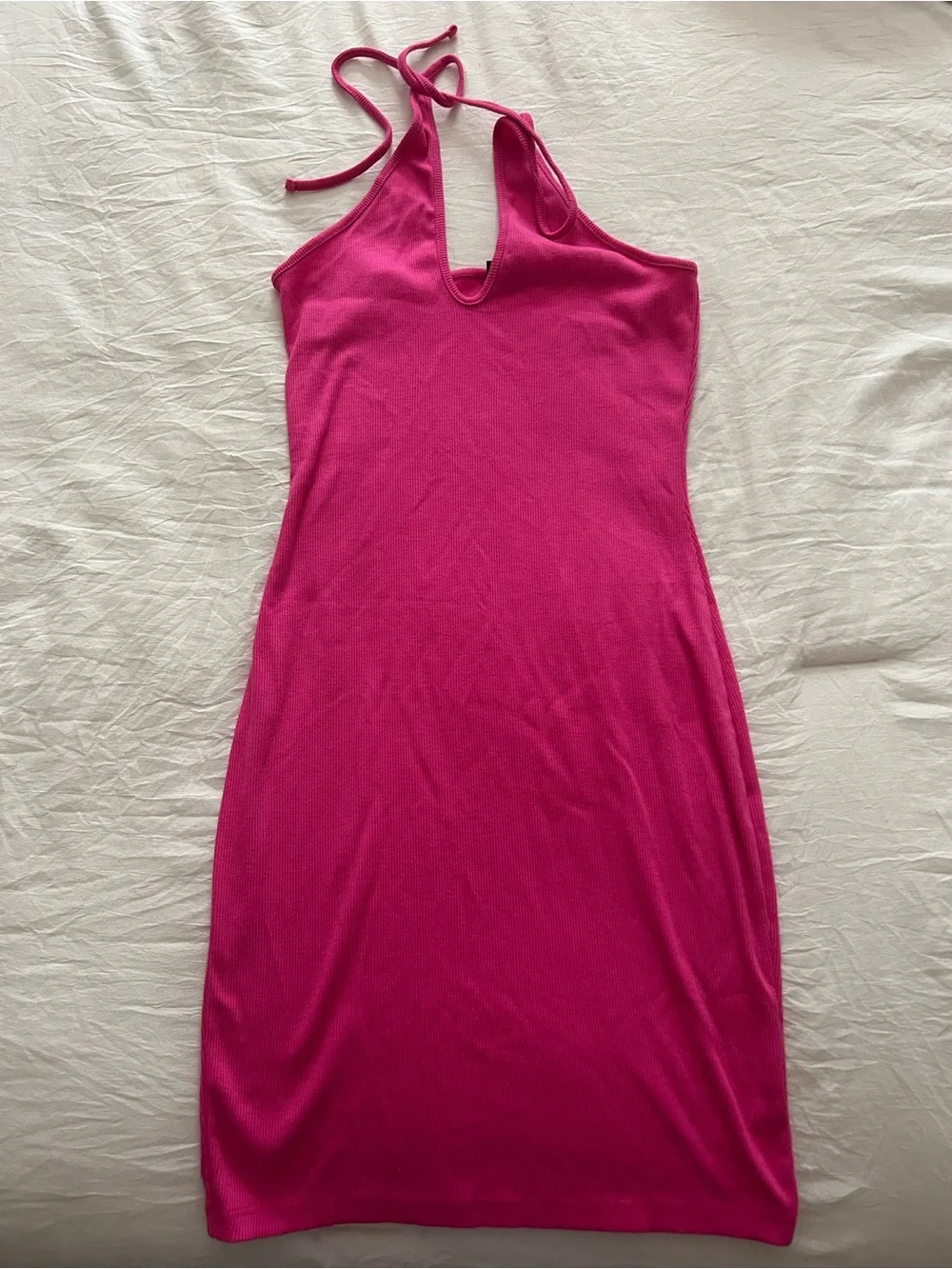 wild fable Hot Pink Ribbed Halter Mini Dress